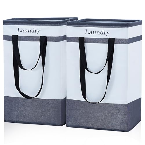 2 Pack Collapsible Laundry Baskets with Handles 78L