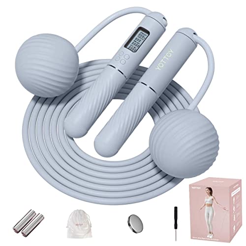 Cordless Jump Rope with Counter, Weighted, LCD Display