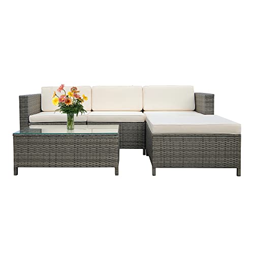 Outdoor Patio Sectional Furniture Set - Beige