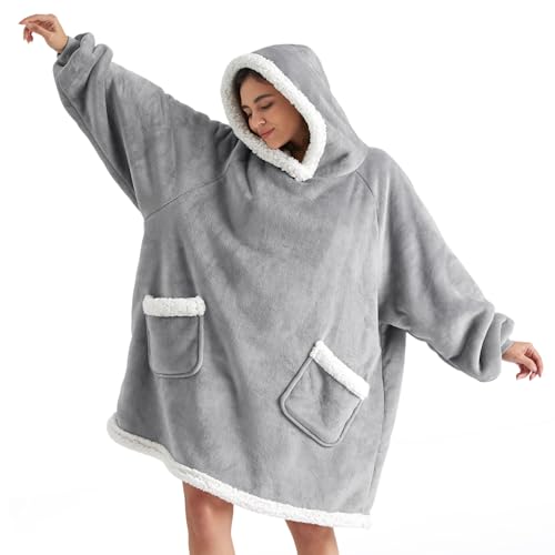Bedsure Sherpa Wearable Blanket Hoodie