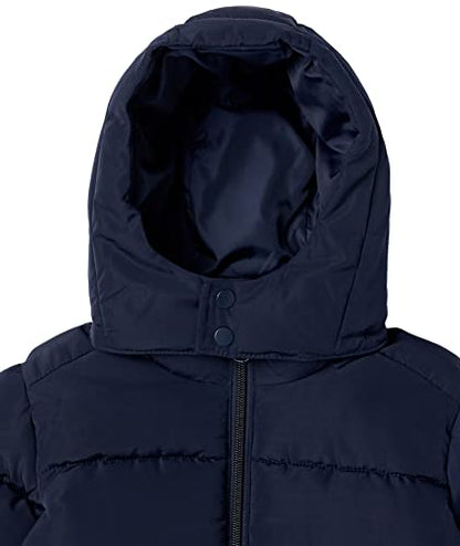 Amazon Essentials Unisex Kids' Recycled Polyester Long Sleeve Puffer Jacket (Previously Amazon Aware), Navy, Small