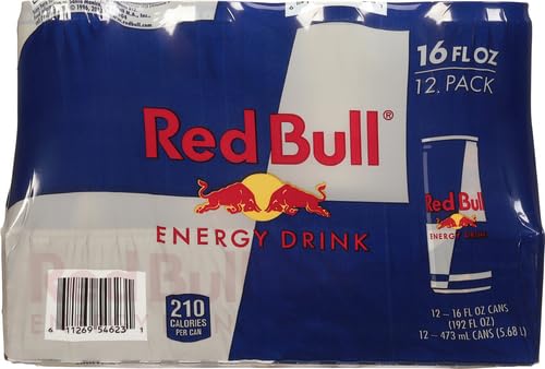 12 Pack Red Bull Energy Drink with Caffeine, 16 Fl Oz