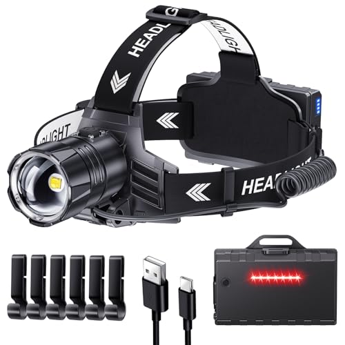 Rechargeable High-Lumen LED Headlamp with Zoom and Modes