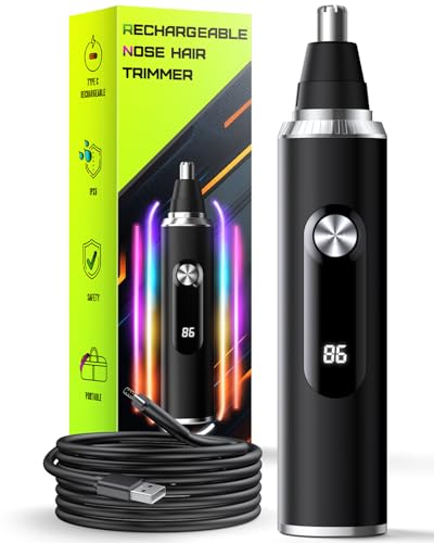 Rechargeable Nose and Ear Hair Trimmer with LED