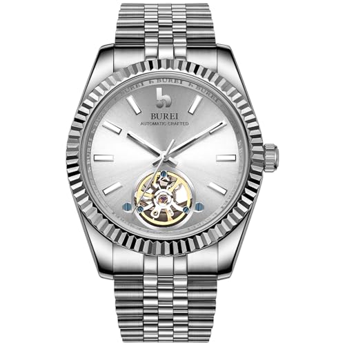 BUREI Stainless Steel Waterproof Date Watch