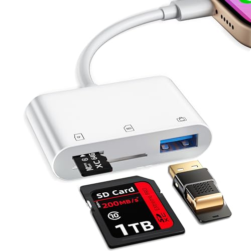 SD Card Reader for iPhone Lightning Adapter
