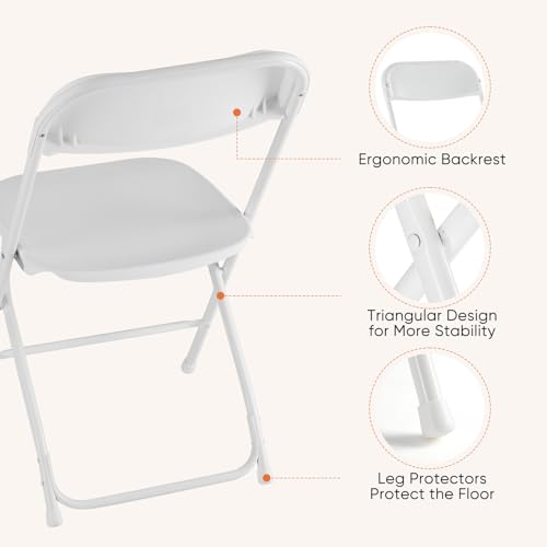 Sweetcrispy 10-Pack Folding Chairs for Indoor Outdoor