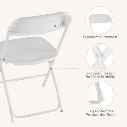 Sweetcrispy 10-Pack Folding Chairs for Indoor Outdoor