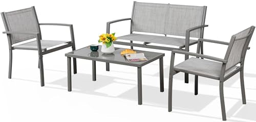 4 Piece Patio Furniture Set Outdoor Conversation Set