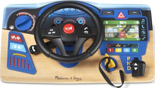 Melissa & Doug Interactive Wooden Racing Steering Wheel Toy