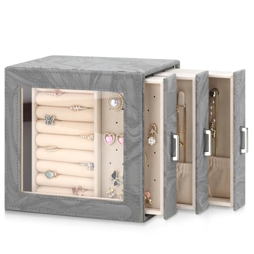 Jewelry Box Organizer with Drawers and Watch Storage