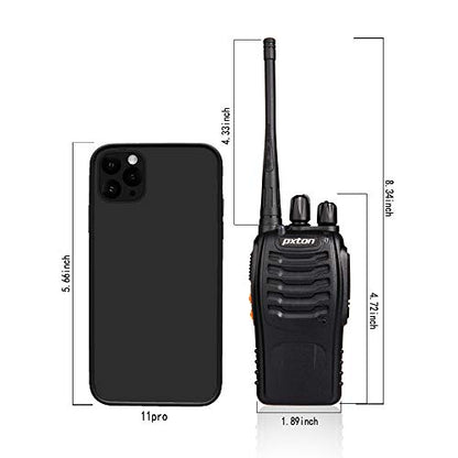 2 Pack pxton Rechargeable Walkie Talkies with Earpieces