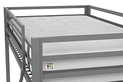 Novogratz Maxwell Twin-Over-Twin Metal Bunk Bed, Grey