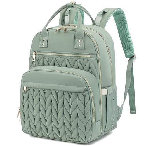 Quilted Diaper Bag Backpack with Insulated Pockets