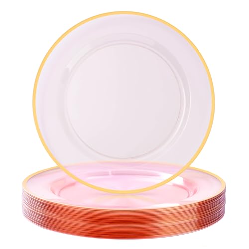 25 Pack Disposable 12 Inch Charger Plates Plastic Wedding