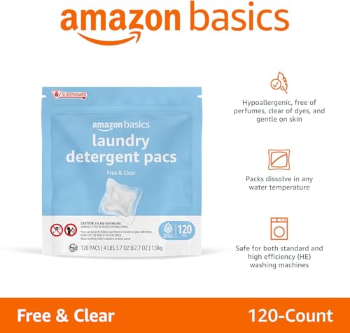 120 Pack Amazon Basics Laundry Detergent Pacs