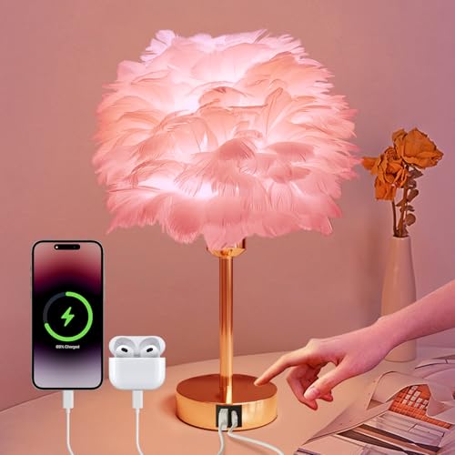 Smart Bedside Table Lamp with USB and Alexa