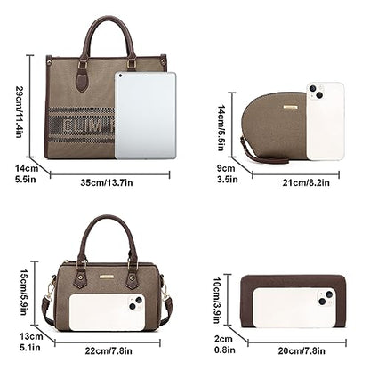 Women Fashion Handbag Wallet Tote Bag Shoulder Bag Top Handle Satchel Purse Set