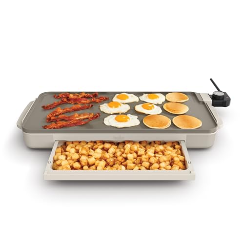BELLA 1500W Nonstick Electric Griddle with Warming Tray