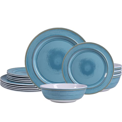18 Piece Melamine Dinnerware Set Service for 6