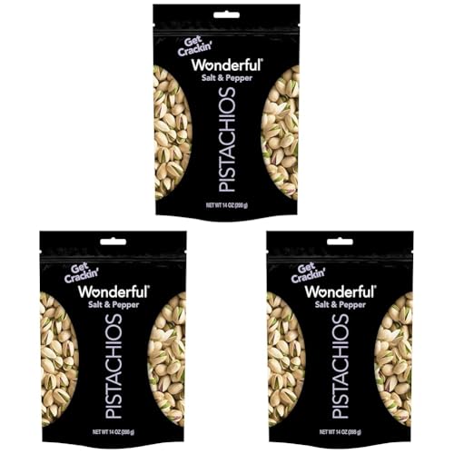 3 Pack Wonderful Pistachios Salt & Pepper In-Shell Nuts