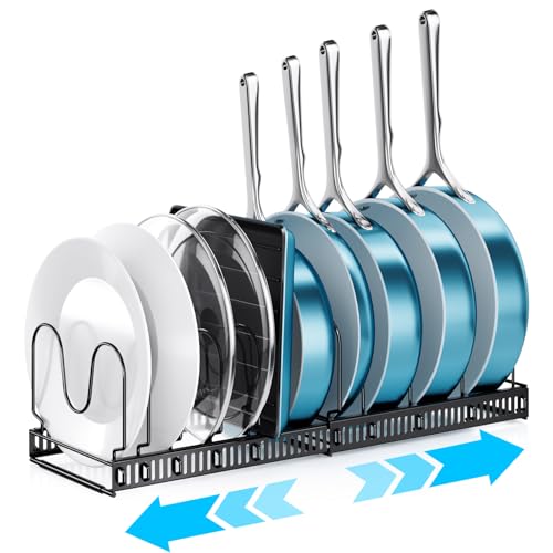 Expandable Pots and Pans Organizer with 10 Dividers