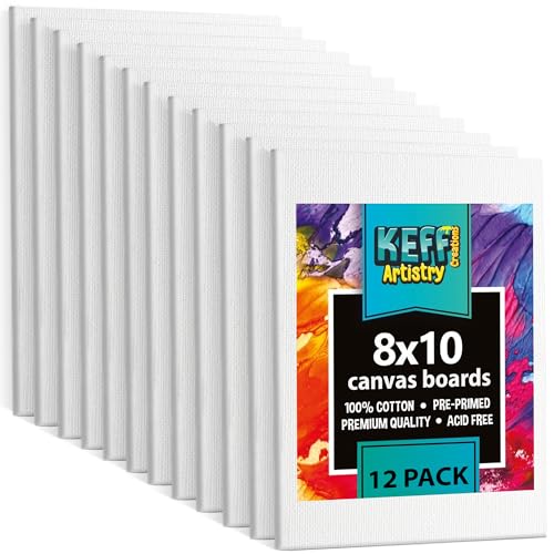 12 Pack KEFF 8x10 Canvas Panels for Painting