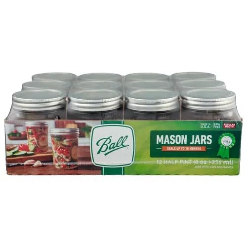 12 Pack Ball 8 oz Regular Mouth Mason Jars