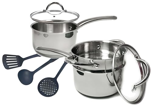 MAGGOPAN Stainless Steel Saucepan Glass Lid