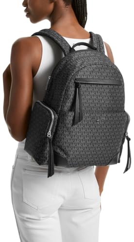 Michael Kors Large Black Backpack with Silver Hardware