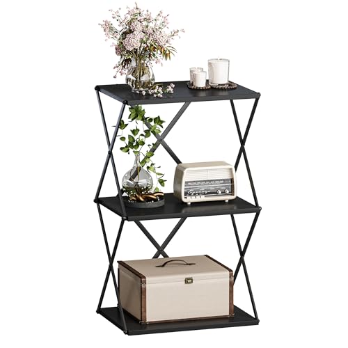3-Tier Small End Table with Storage Shelves