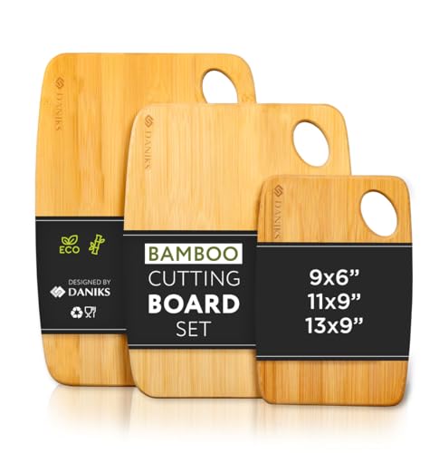 2 Pack Bamboo Cutting Boards with Juice Groove