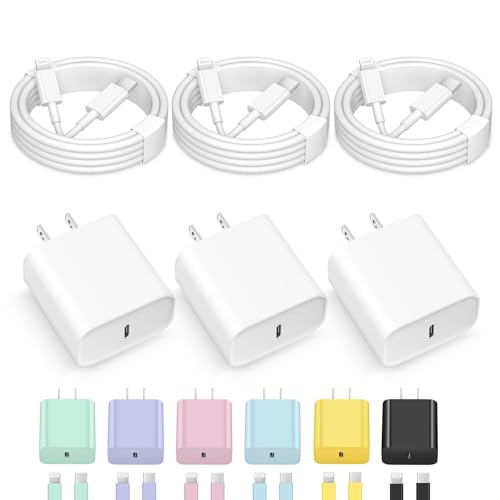 3 Pack 20W USB C iPhone Fast Charger Set