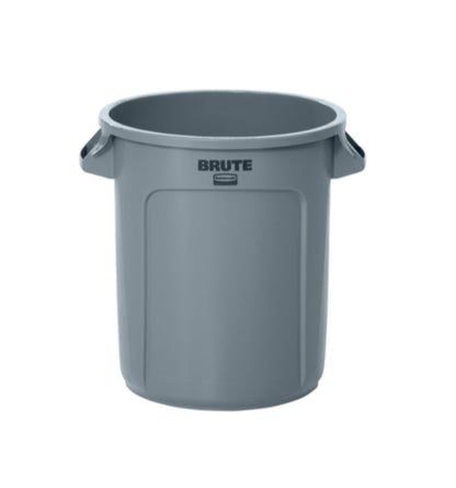 Rubbermaid Commercial Products BRUTE Heavy-Duty Round Trash/Garbage Can, 10-Gallon, Gray, Outdoor Waste Container for Landscapers/Construction/Restaurants/Office/Warehouse/Commercial Environments