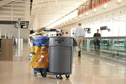 Rubbermaid Commercial Products BRUTE Heavy-Duty Round Trash/Garbage Can, 20-Gallon, Gray, Outdoor Waste Container for Home/Garage/Bathroom/Outdoor/Driveway