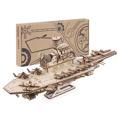 242 Piece 3D Wooden Aircraft Carrier Puzzle Kit