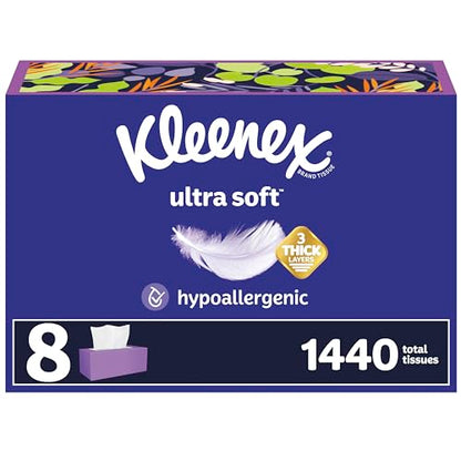 Kleenex Ultra Soft 3-Ply Facial Tissues, 8 Boxes