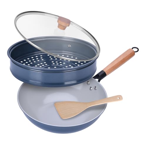 12-Inch Nonstick Wok with Lid and Steamer