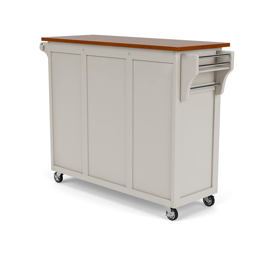 Create-a-Cart White 2 Door Cabinet Kitchen Cart with Oak Top by Home Styles