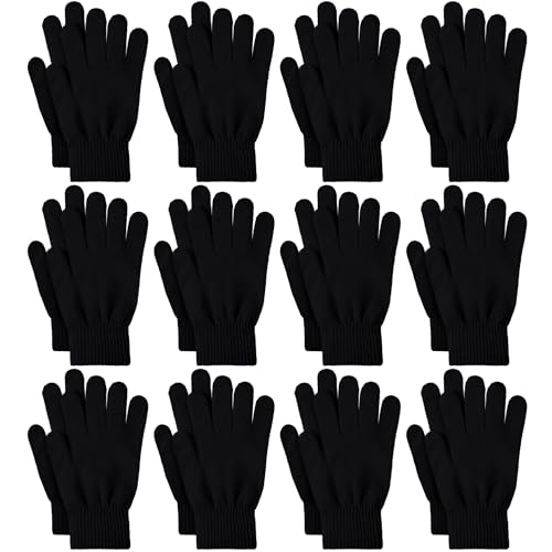 12 Pairs Knit Winter Magic Gloves Bulk