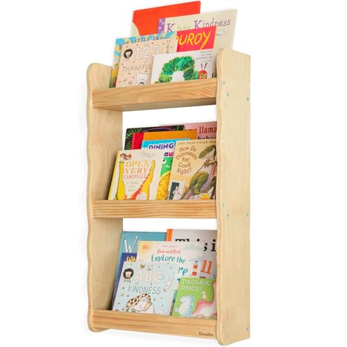 Ocodile 3-Tier Wall Mounted Kids Bookshelf