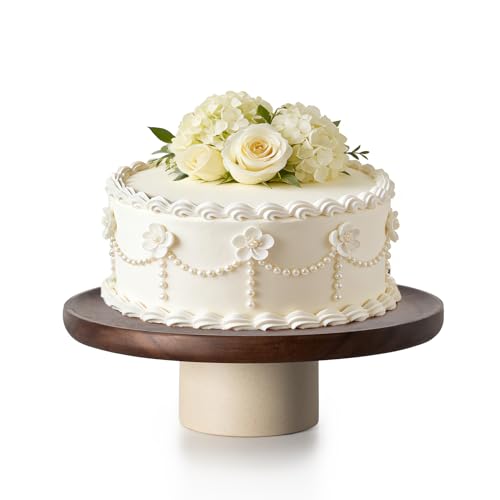 11-Inch Rustic Acacia Wood Cake Stand
