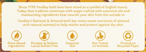 4 Pack Yardley Oatmeal Almond Bar Soap
