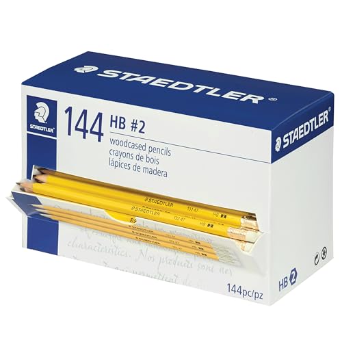 144 Pack STAEDTLER Pre-Sharpened #2 Pencils with Erasers