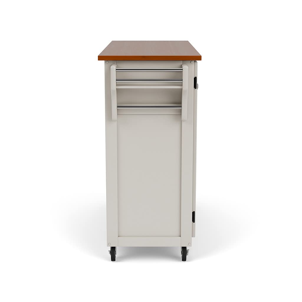 Create-a-Cart White 2 Door Cabinet Kitchen Cart with Oak Top by Home Styles