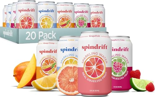 20 Pack Spindrift Sparkling Water Variety, 12 fl oz