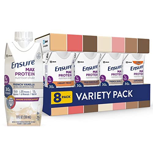 8 Pack Ensure Max Protein Nutrition Shake Variety (OU-D)