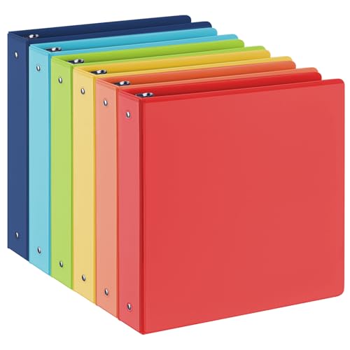 6 Pack Heavy Duty 1.5-Inch 3 Ring Binders