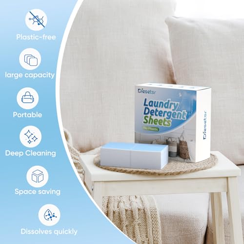 Diesetsr Laundry Detergent Sheets 300 Loads Laundry Sheets Detergent,Travel Laundry Detergent Sheet,Laundry Sheets ECO-friendly Plastic-Free,Clothes Washing Detergent Soap Sheets-Fresh Linen