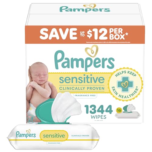 1344 Count Pampers Sensitive Baby Wipes Unscented Hypoallergenic